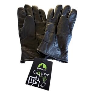 Warmlite Leather Clever Touchscreen Gloves Black M/L NWT MSRP $40